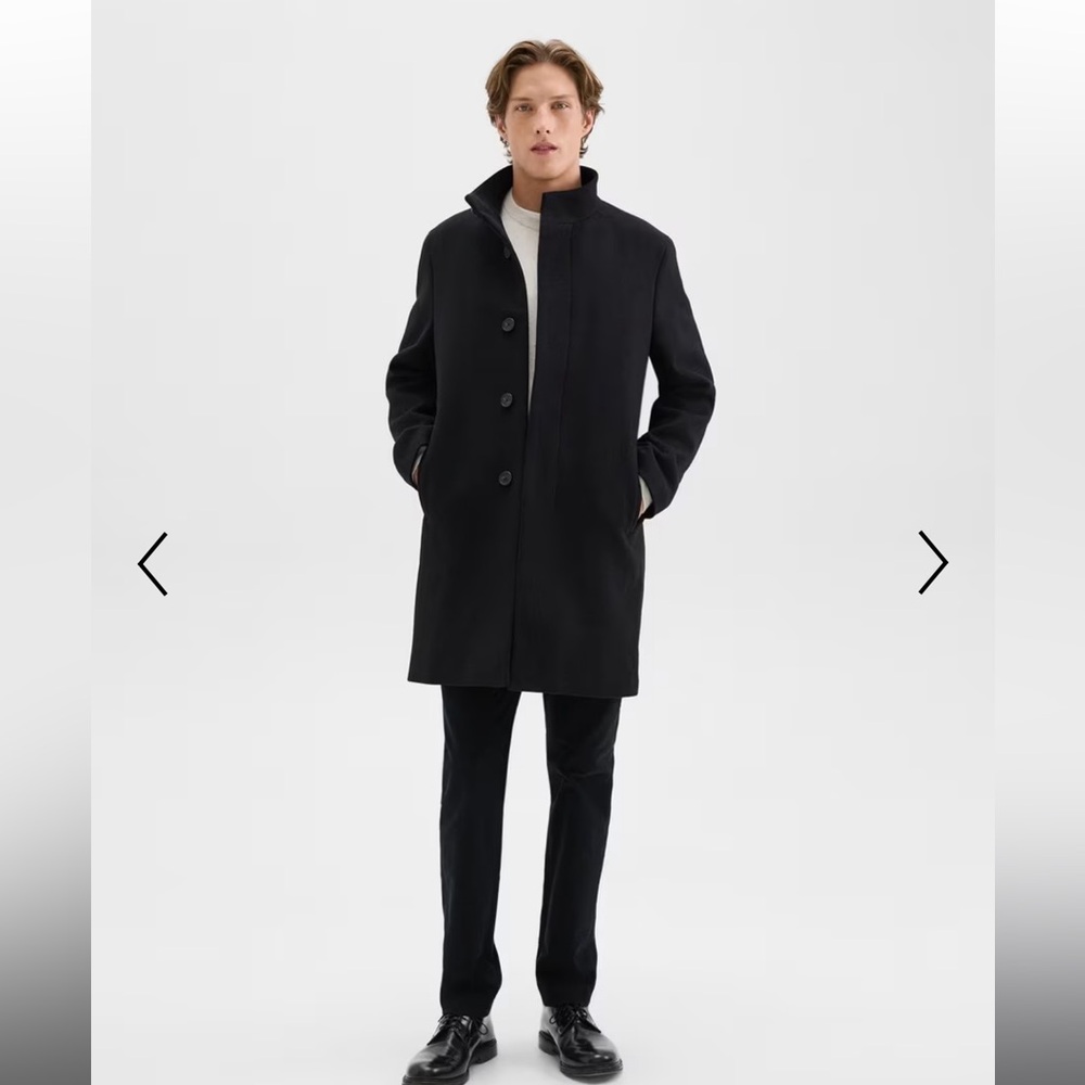 Theory Belvin Coat in Recycled Wool-Blend Melton